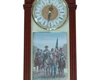 68 - Wall Clock w/ Civil War Print - 17" tall used as-is electric/electronic/mechanical item - no guarantee all components, untested.
