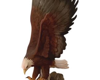 94 - Homco 1986 Porcelain Eagle Statue - 12" tall
