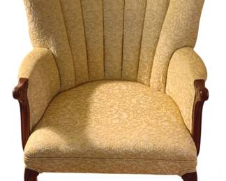 13 - Vintage Channel Back Queen Anne Chair 26 x 26 x 18
