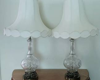 55 - Pair of Matching Lamps, 35" tall used as-is electric/electronic/mechanical item - no guarantee all components, untested

