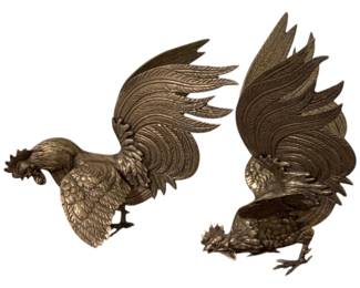 345 - 2 Metal Roosters - 6 x 9
