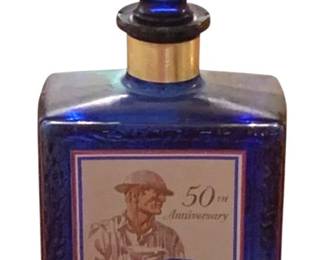 158 - Blue Glass Decanter - 11" tall
