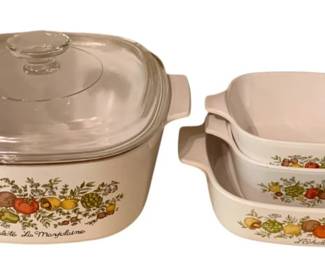 119 - Vintage Corning Ware "Spice of Life" Dishes Assorted sizes, one with lid
