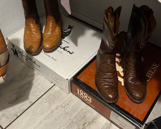 2 Pair of Ladies Ostrich boots.
