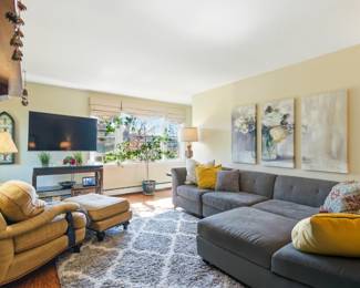 Art, chairs, lamp, pillows couch, table