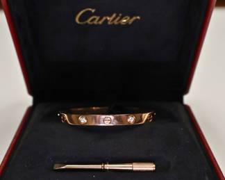 Cartier Love Bracelet Preowned- Ganem Jewelers Ahwatukee Location Estate Sale
Wednesday 8/13-Saturday 8/16, 10am-5pm
3602 E. Ray Road Phoenix AZ 85044
480-706-1850