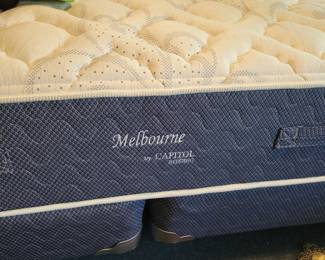 King bed with Melbourne matress and box springs. Headboard is HENREDON