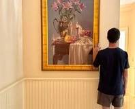 Asian Lillies Signed Oil on Linen by Mark Hale Brown