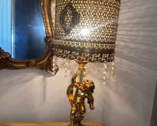 Vintage Cherub Lamp