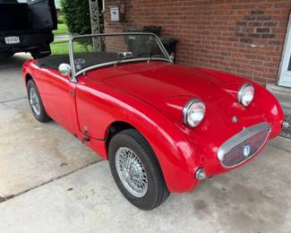 Fully restored 1961 Austin-Healey Bugeye Sprite, also known as the Frogeye Sprite in the UK, is a classic sports car known for its distinctive fixed headlights (resembling a "Bugeye" or "Frogeye"). It's a lightweight, compact roadster with a simple, functional design, and it was a popular entry-level sports car when new