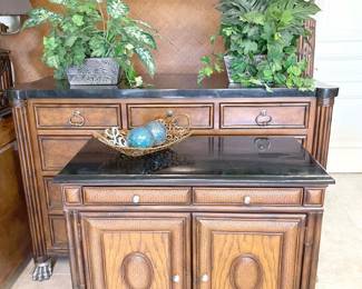 Ernest Hemingway Collection by Thomasville (2) dressers feature awesome pewter claw feet and black stone dresser tops.