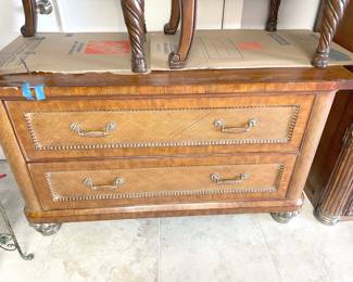 Also from the Ernest Hemingway Collection by Thomasville. The armoire is pictured in two pieces. Beautiful detail and craftsmanship.
