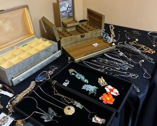 Tons of Vintage Jewelry, Nice Jewelry Boxes