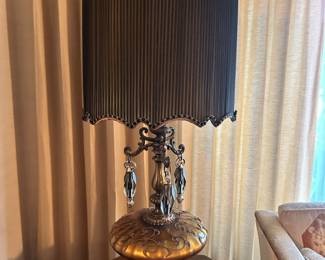 Pair of Vintage Hollywood Regency Lamps w Original Shades