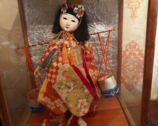 Geisha Doll in Glass Case