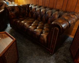 Chesterfield Leather Love Seat 1 of 2