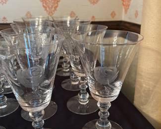 Fostoria Rose Crystal Water Glasses