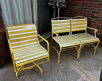 Vintage Patio Settee and Swivel Chair
