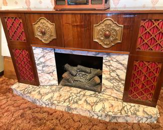 Koronette Fireplace Stereo and Dry Bar - Like New Condition