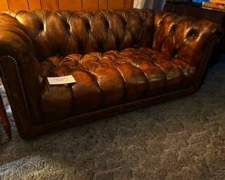 Chesterfield Leather Love Seat 2 of 2