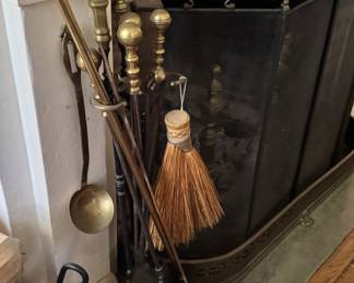Fireplace Screen, Andirons and equipment