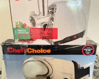 Chefs Choice Electric Food Slicer And Gurmia Meat Grinder
