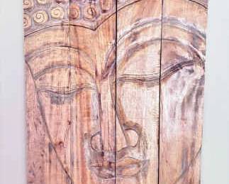 Wood Card Buddha Wall Art