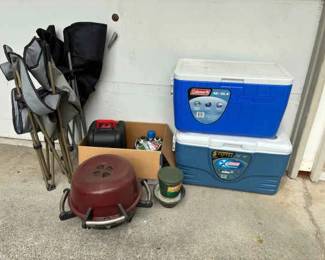 Coolers And Propane Lantern