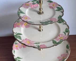 Franciscan Desert Rose 3Tiered Cake Stand