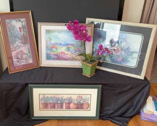 Wall Art Prints and Silk Plant