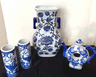 Blue White Asian Decor