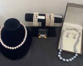 Genuine Pearl and Pearl Like Jewelry with Sterling Silver posts
