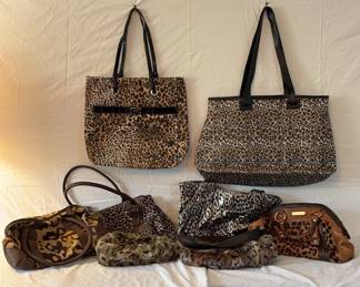Leopard Print And Faux Fur Handbags