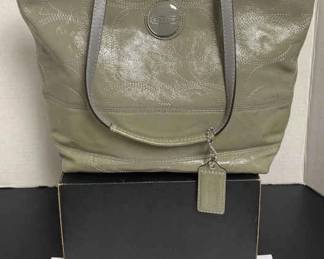 Coach Grey Patent Shoulder Bag