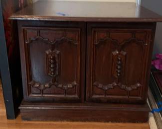 Two Wooden End Tables and TV Stand Table