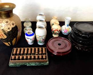 Vintage Brass Marble Mini Abacus Paperweight , Small Vases, More