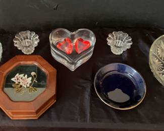 Crystal Glassware Candle Holders Jewelry Box