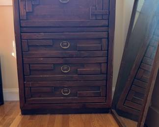 Drop Down Desk Dresser and Mirror
