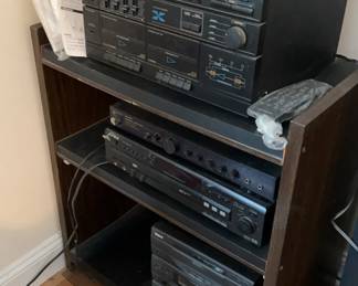 Home Audio System with Turntable, 2 Kenwood Speakers 4 Microphones Cassette Player
