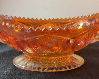 Vintage Imperial Star Fire Marigold Carnival Glass Bowl