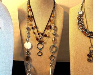 6 Baby Blue, Brown, Creme Necklaces Lia Sophia Express