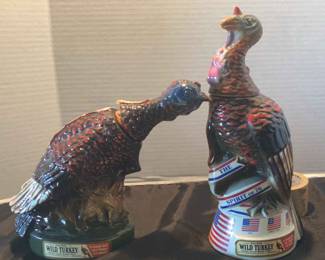 2 1980s Austin Nichols Wild Turkey Decanters