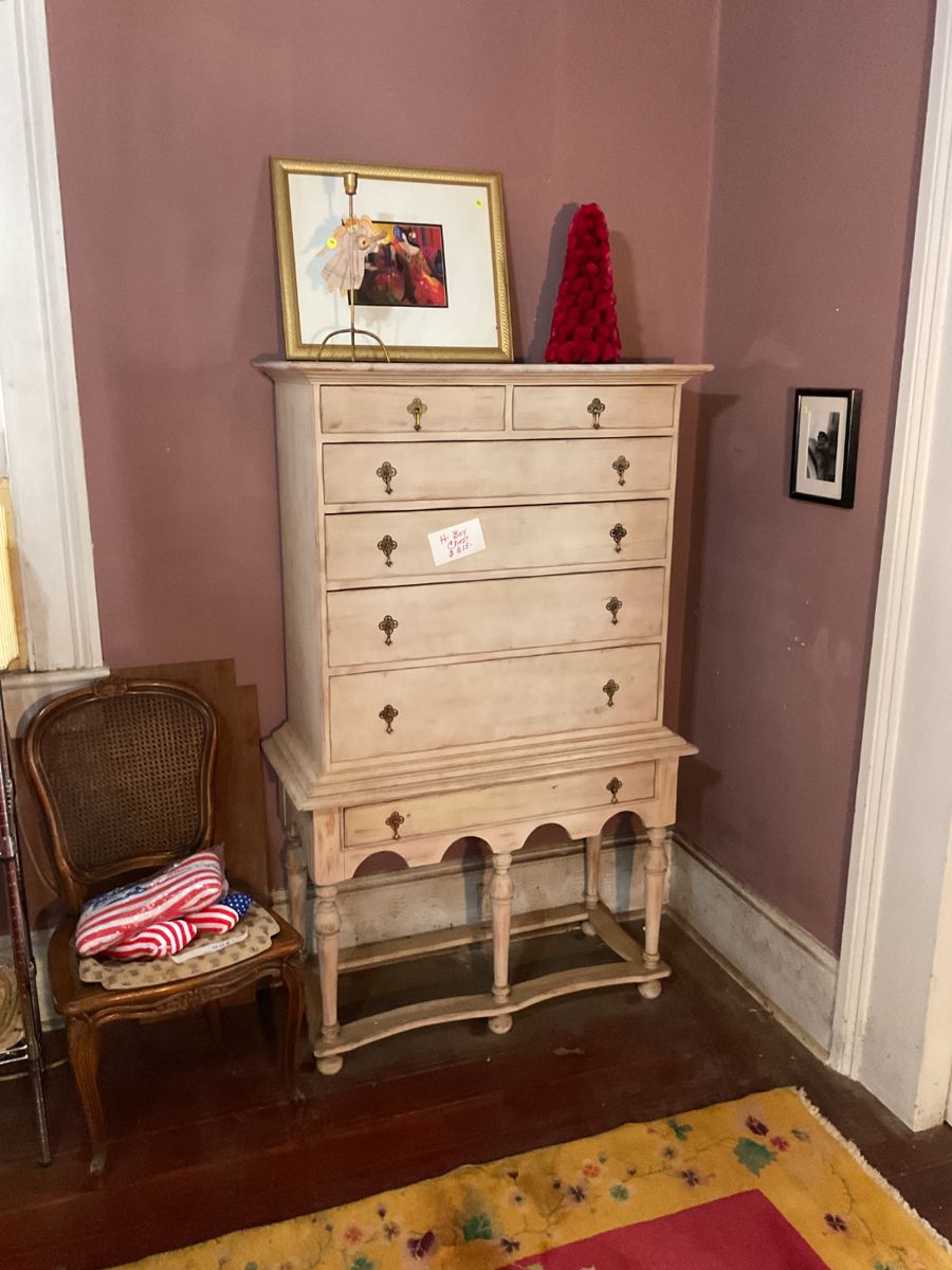 Contemporary highboy dresser