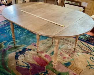 Country French table with 1 of two leaves in place 44”x 64”