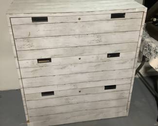 Off white three drawer dresser or file cabinet