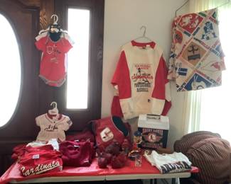 Collection of St Louis Cardinal sports items