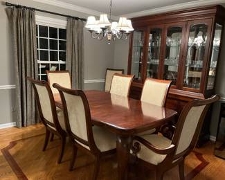 This Pennsylvania House dining room set is solid cherry.  This set is available from the home owners in Wheaton.  Talk to Lori at the sale or contact me ahead of time if interested,