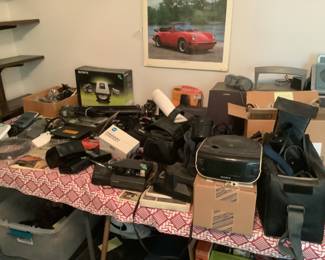 Variety of old cameras