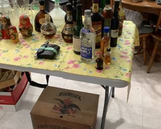 Alcohol and vintage Budweiser crate