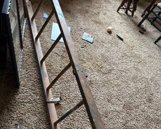 Great old school ladder section great for display in a store.